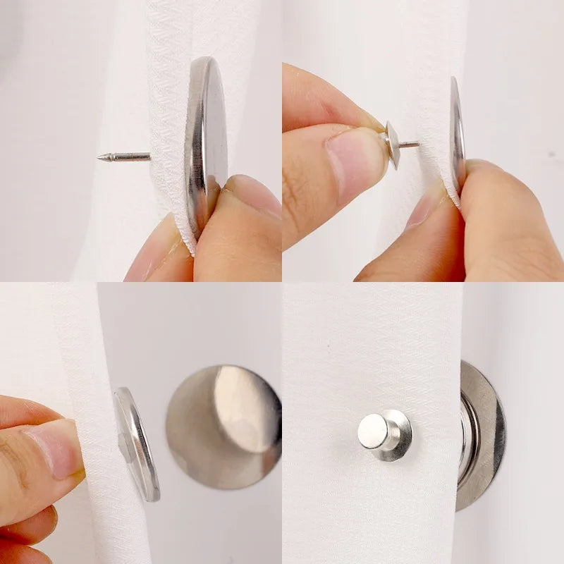Magnetic fasteners for curtain closure