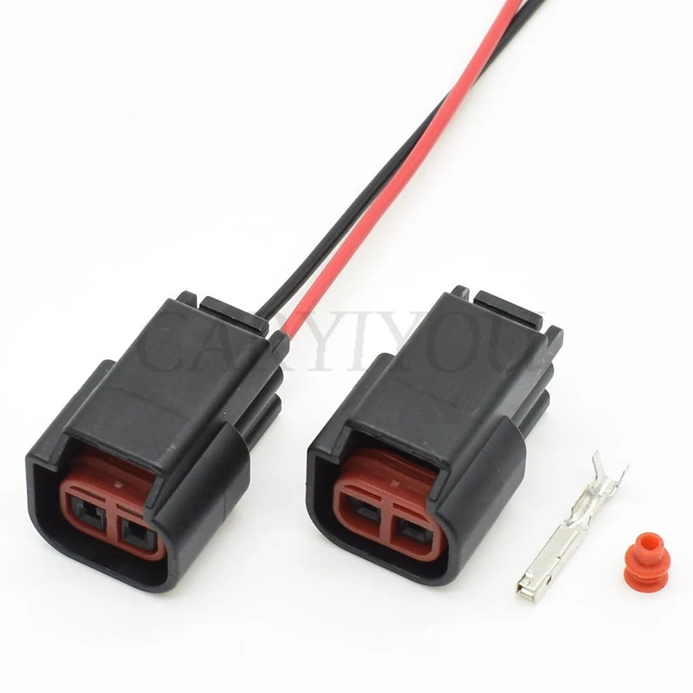 Overview of 2 pin automotive dashboard connector plug for wiring harness and center speaker installation