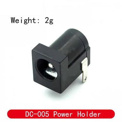 DC-005 DC power socket 5.5x2.1mm power holder connector for adapters, DIY electronics, and DC power supply projects