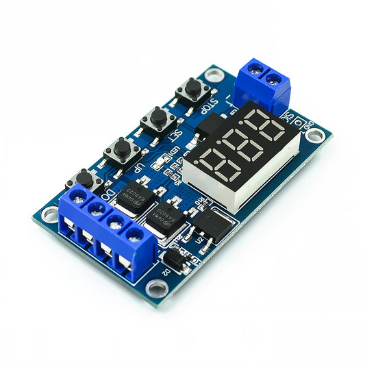 DC 12V/24V dual MOS LED digital time delay relay timer control module for DIY timing switch and automation circuits
