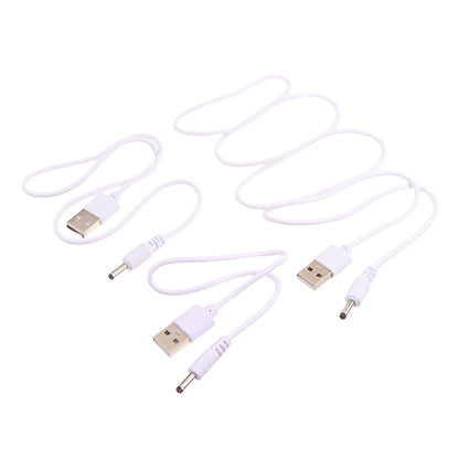 Close-up of 3.5mm DC power cable connector for USB 5V charging