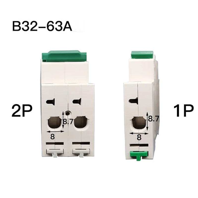 DC 12V–125V 32A–63A circuit breaker showing 1P and 2P configuration for battery systems