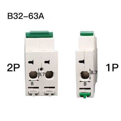 DC 12V–125V 32A–63A circuit breaker showing 1P and 2P configuration for battery systems