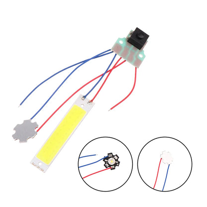 DC 3.7-5V double LED light board with control switch DIY accessory