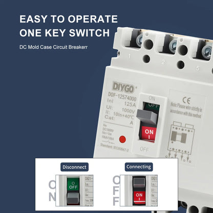 Molded case circuit breaker DC switch protector structure close-up