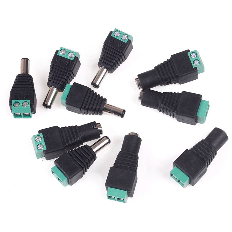 2.1x5.5mm DC power plug jack adapter connector male and female adapter
