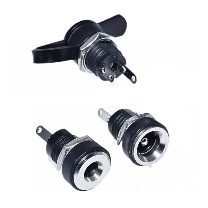Copper DC-022B power socket adapter showing connector and pin layout for DC applications