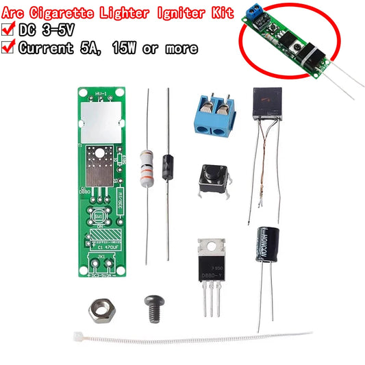 DC 3–5V high voltage generator arc igniter DIY kit for electronic production, suitable for hobby projects and learning electronics