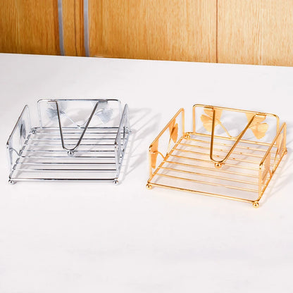 Decorative metal napkin holder for kitchen tabletop