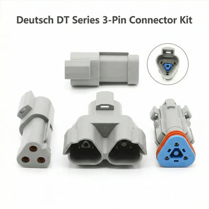 Deutsch DT series 3-pin automotive waterproof connector housing, flame retardant 3-way wire plug for vehicle wiring, DT04-3P DT06-3S