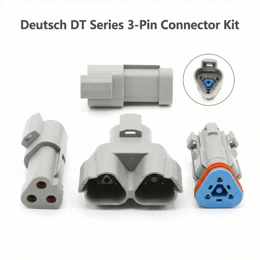 Deutsch DT series 3-pin automotive waterproof connector housing, flame retardant 3-way wire plug for vehicle wiring, DT04-3P DT06-3S