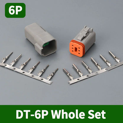 6 pin way Deutsch DT04-6P DT06-6S waterproof electrical wire connector, 16-22 AWG DT series male and female