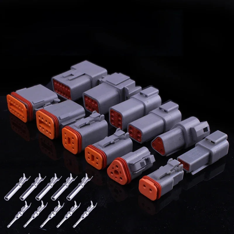 Series of Deutsch DT connectors with 15cm wire harness for 2/3/4/6/8/12P car socket plugs