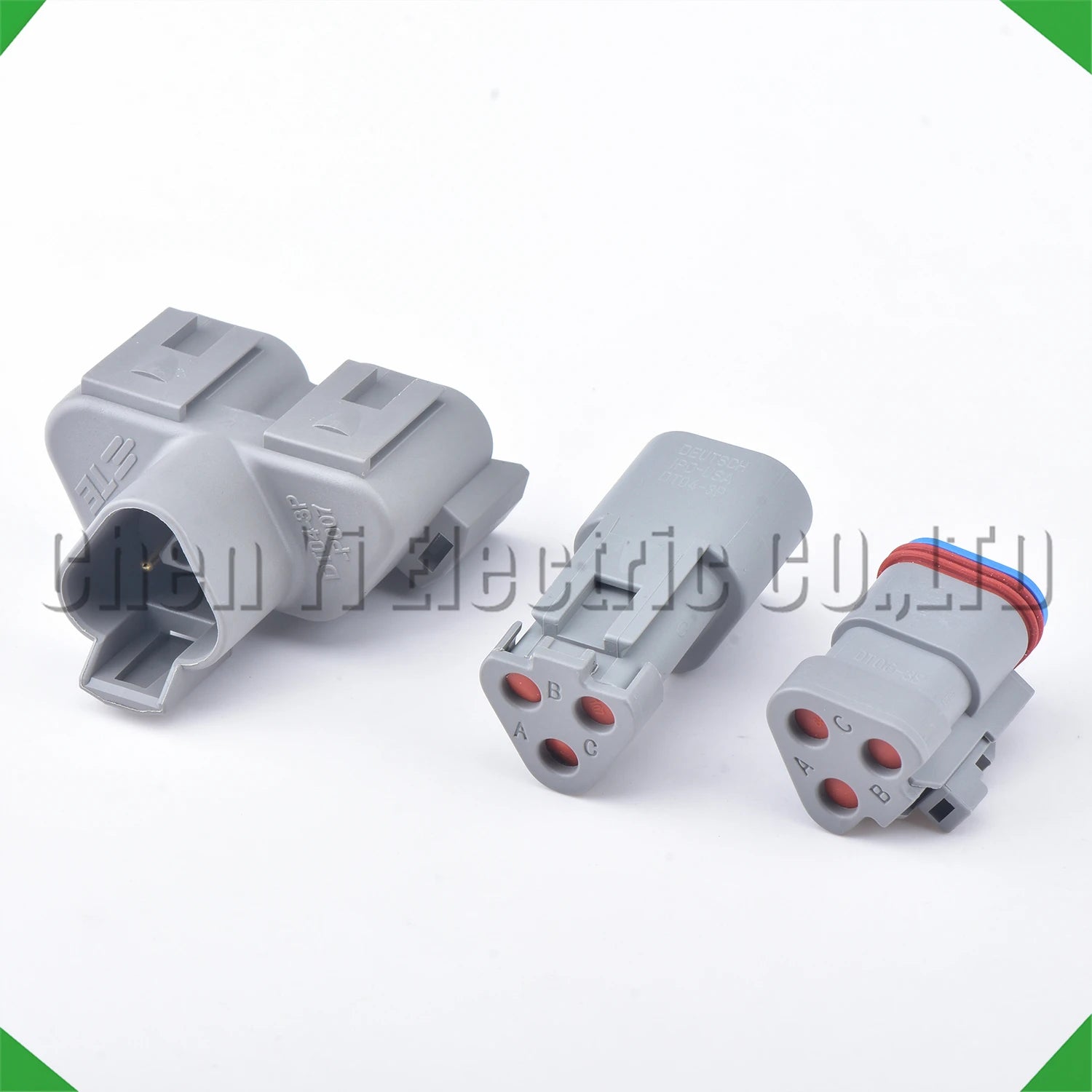 Deutsch DT series 3 pin electrical connector for automotive wiring