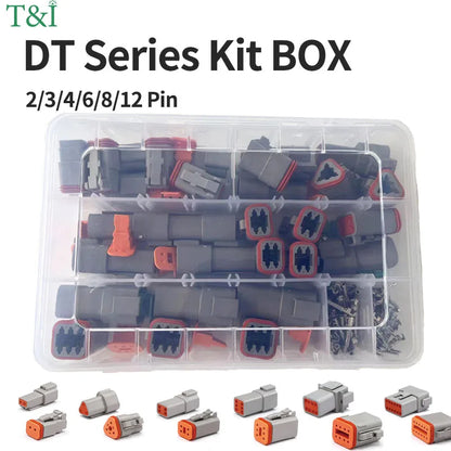 Deutsch DT series waterproof wire connector kit, automotive sealed plug with pins DT06-2/3/4/6S and DT04-2/3/4/6P