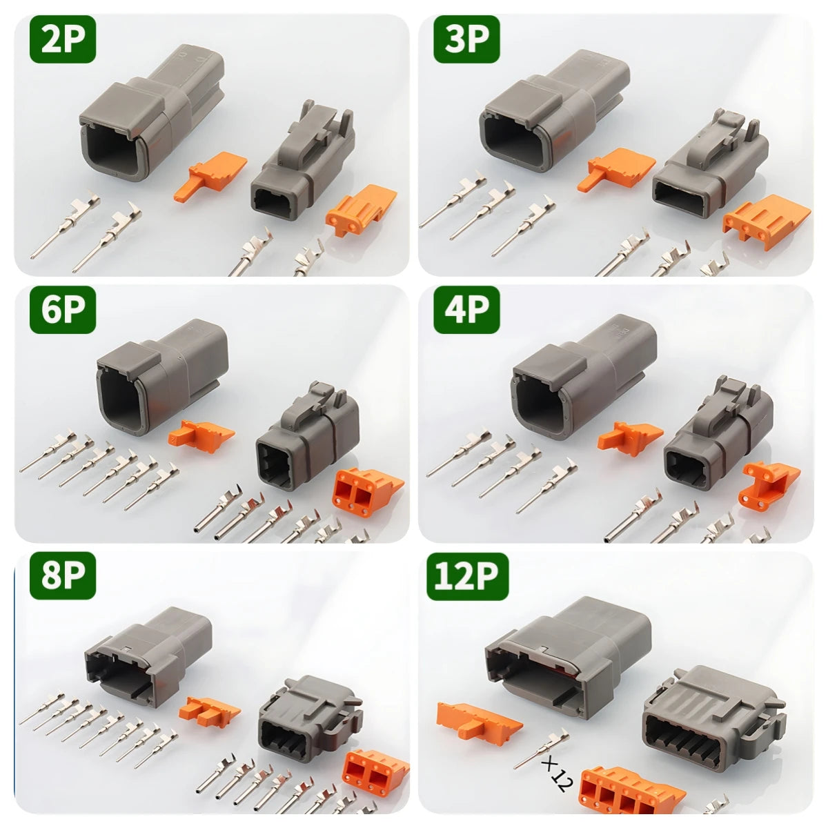 2-12 pin way Deutsch DTM series connector male female docking harness plug