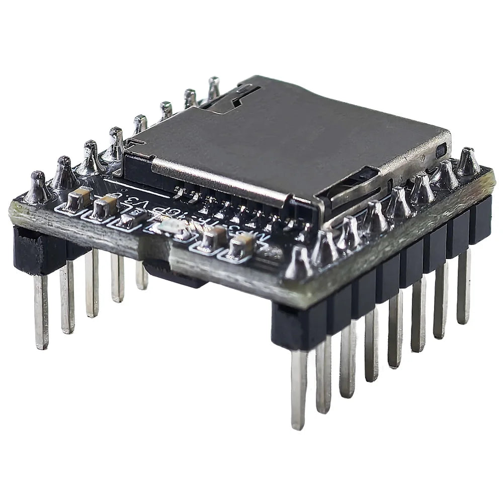 DFPlayer Mini MP3 audio module with TF card and USB support, IO/Serial port decoder board for Arduino and DIY audio projects