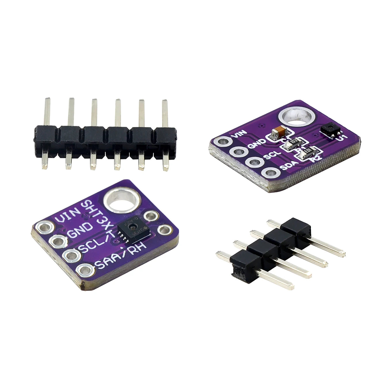 Digital temperature and humidity sensor module supporting SHT30, SHT31, SHT35, SHT40, SHT41, and SHT45, operating at 1.8V to 3.6V