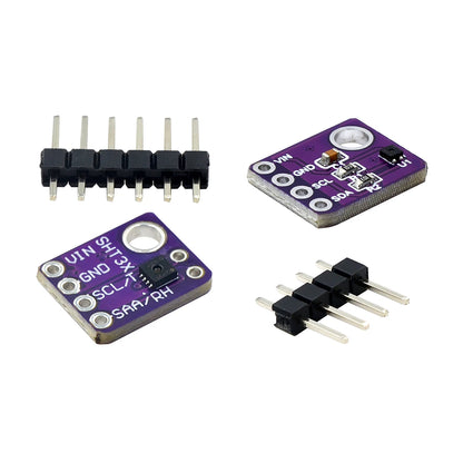Digital temperature and humidity sensor module supporting SHT30, SHT31, SHT35, SHT40, SHT41, and SHT45, operating at 1.8V to 3.6V