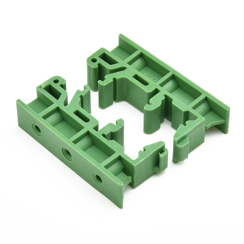 PCB rail mount adapter used with DIN 35 rails, plastic bracket clips for electrical components and PCB mounting