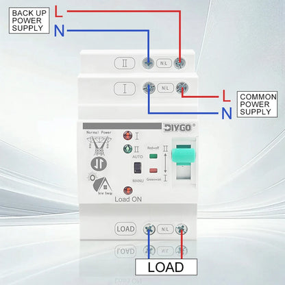 80A 2P/4P DIN Rail ATS automatic transfer switch, dual power PV/solar selector switch for uninterrupted electrical operation