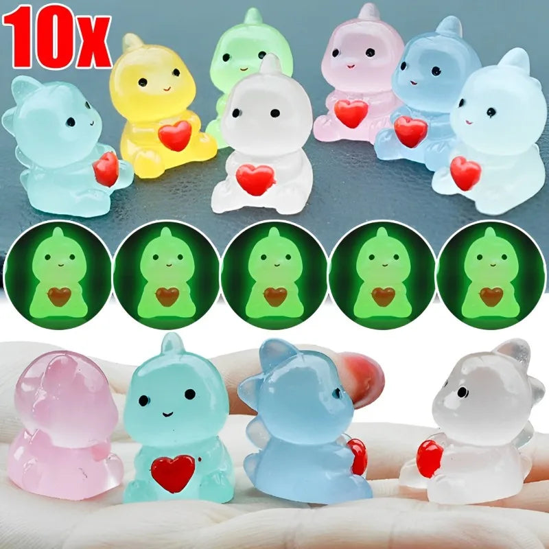 Cute dinosaur hug heart car ornament luminous decor