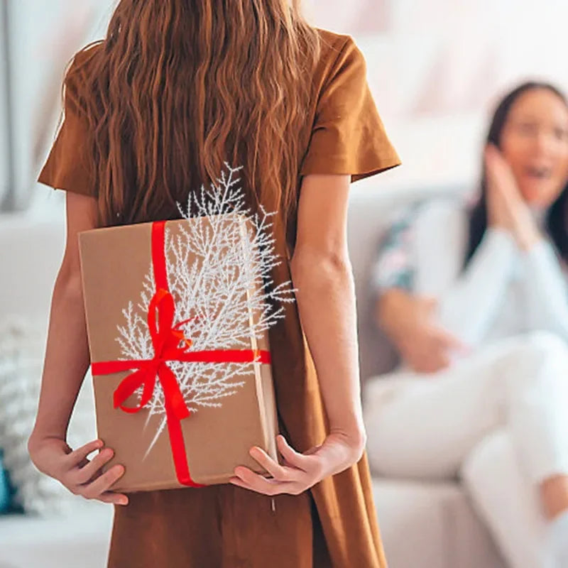 Detailed view of Christmas artificial pine needles branch structure for DIY crafts