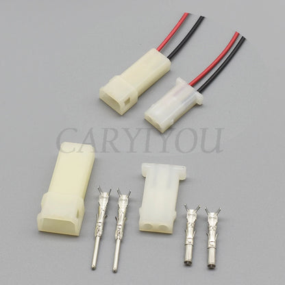Durable plastic housing of DJ3021 2.3mm 2-pin female and male automotive connector