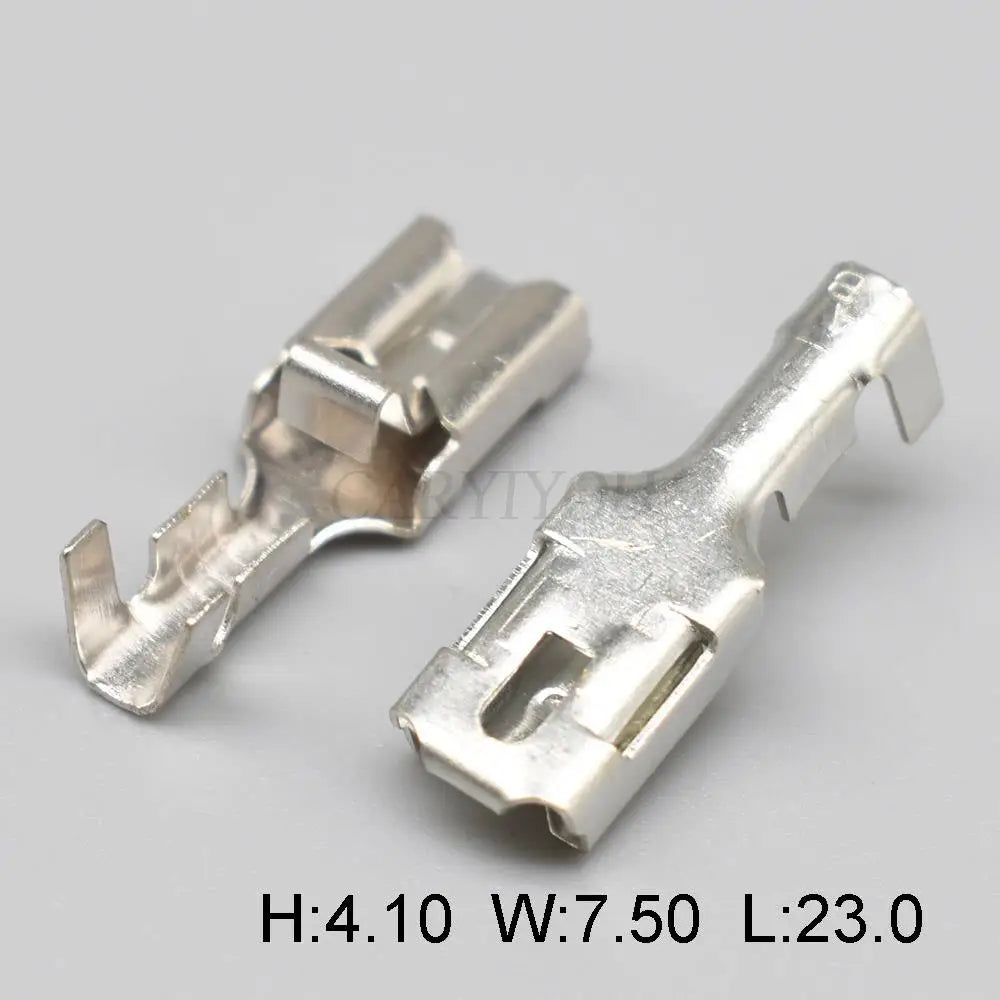 DJ624-D6.3B 6.3MM female brass tinned crimp terminal for automotive cable connector detail