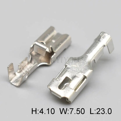 DJ624-D6.3B 6.3MM female brass tinned crimp terminal for automotive cable connector detail