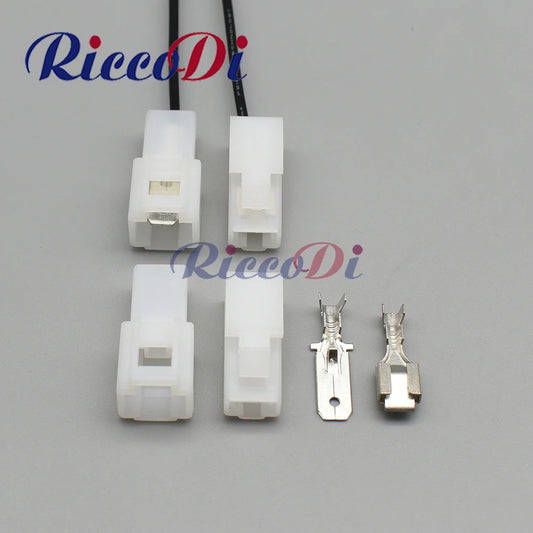 6.3mm automotive electrical connector with male and female terminals for car, motorcycle, and ebike wiring