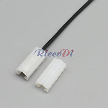 Installation of 6.3mm female wire connector in automotive harness showing secure wiring and terminal connection