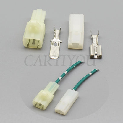 6.3mm automotive wire connector demonstrating secure attachment to electric cables in wiring harness