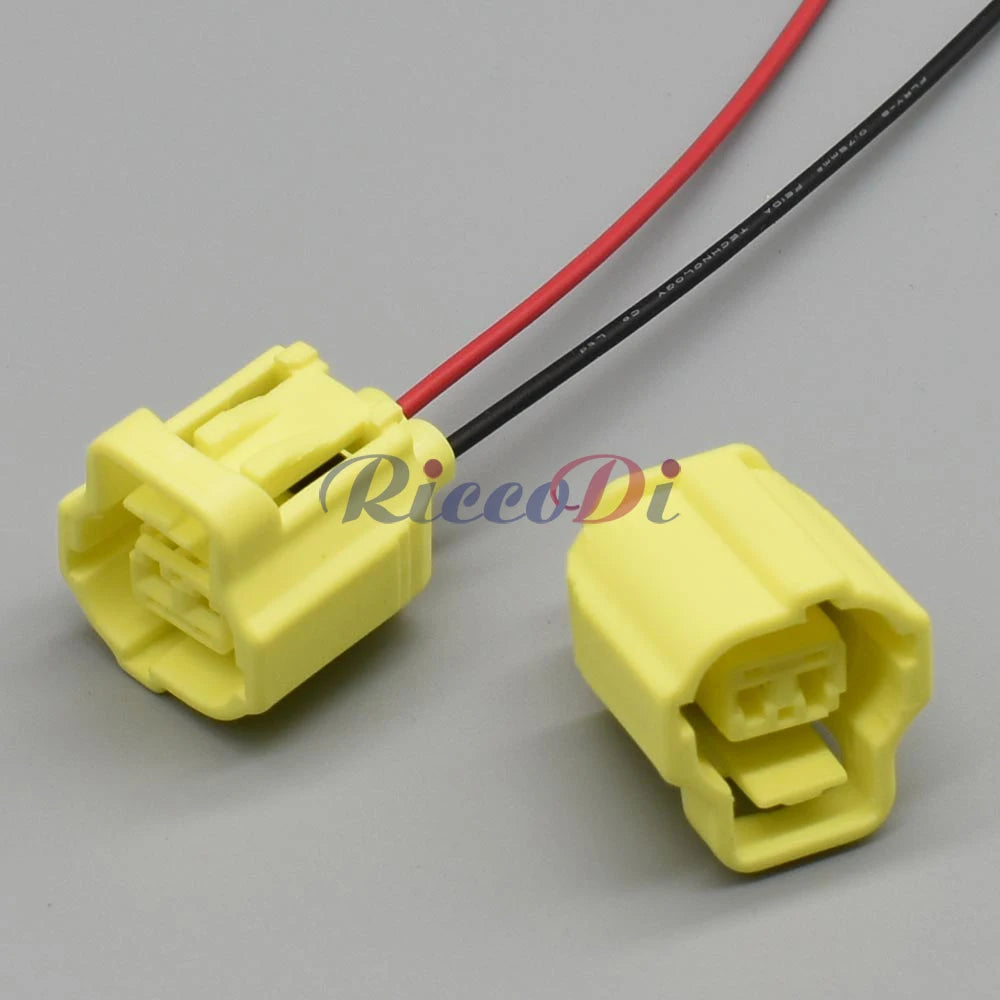 Close-up of waterproof 2 pin automotive connector socket showing detailed design