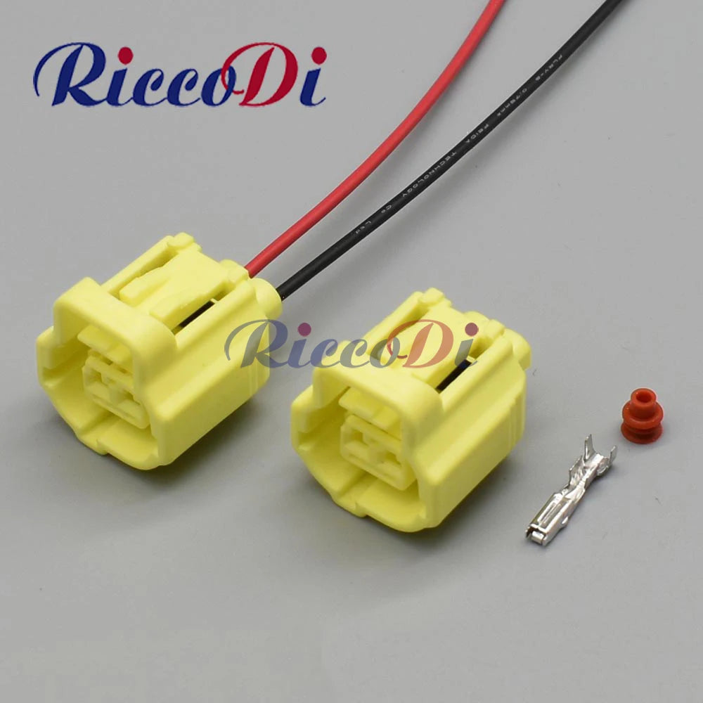 Front view of automotive 2 pin waterproof connector plug socket DJ70217YT series