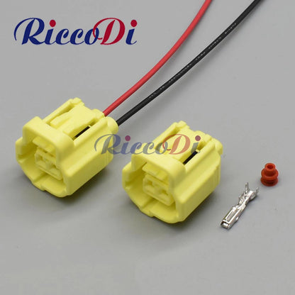 Front view of automotive 2 pin waterproof connector plug socket DJ70217YT series