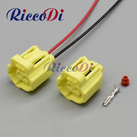 Front view of automotive 2 pin waterproof connector plug socket DJ70217YT series