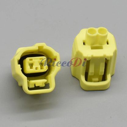 Side view of 2 pin waterproof automotive connector plug for secure wiring connections
