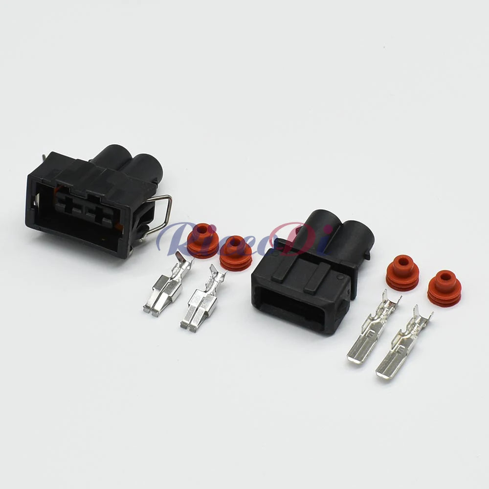 Close-up of terminals on DJ70252-4.8-11/21 automotive wire harness connector for secure electrical connection
