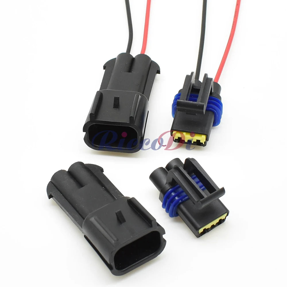 Detailed housing view of DJ7025C-2.8-11/21 2.8mm 2 pin Metripack connector showing waterproof and sealed design