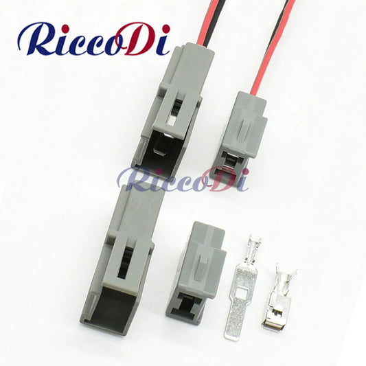 Overview of DJ70296-6.3-11 6.3mm 2 pin automotive connector plug with wire terminals for car wiring