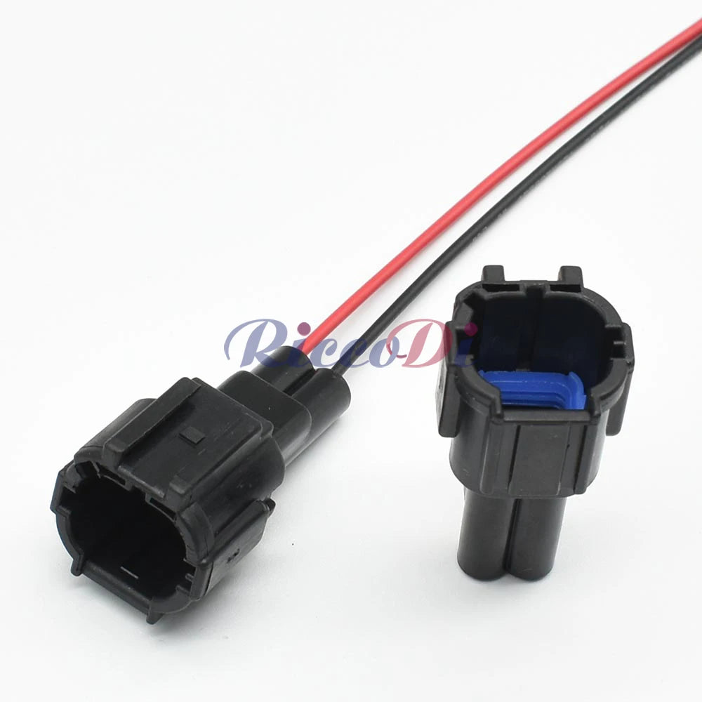 Demonstration of DJ7029AY 2-pin connector fitting into automotive wiring harness