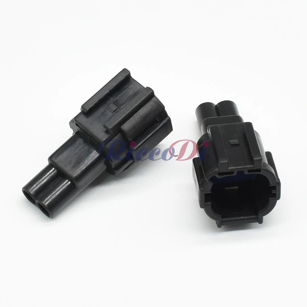Close-up of terminals on DJ7029AY 2-pin automotive connector showing reliable contact