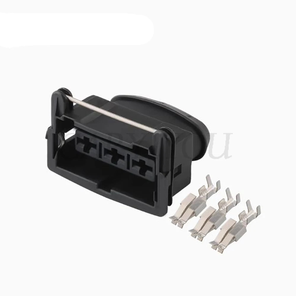 3-Pin female automotive connector DJ7032-6.3-21 showing full view with terminals for car wiring harness