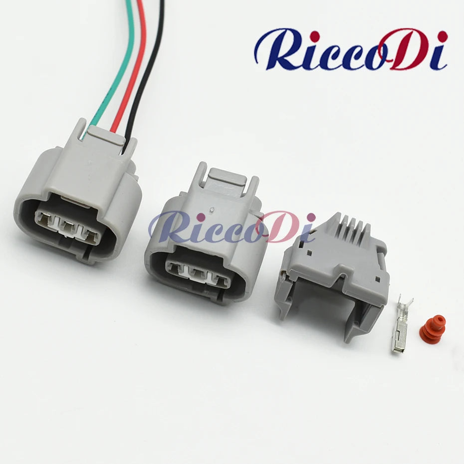 3-Pin DJ7037FA-2.2-21 automotive speed sensor waterproof cable connector socket full view for Toyota vehicles