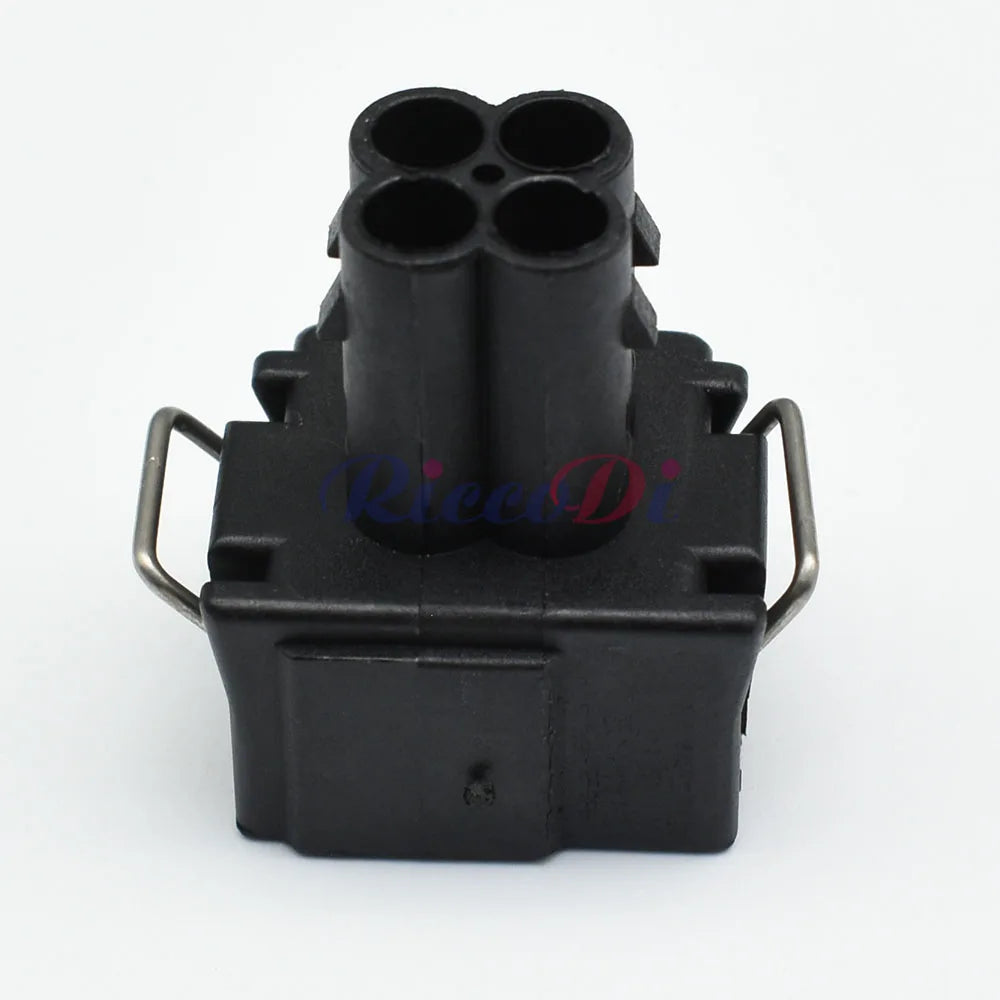 Close-up of DJ7044B-3.5-21 4 Pin Tyco AMP waterproof connector terminals for automotive air conditioning pressure switch VW Audi