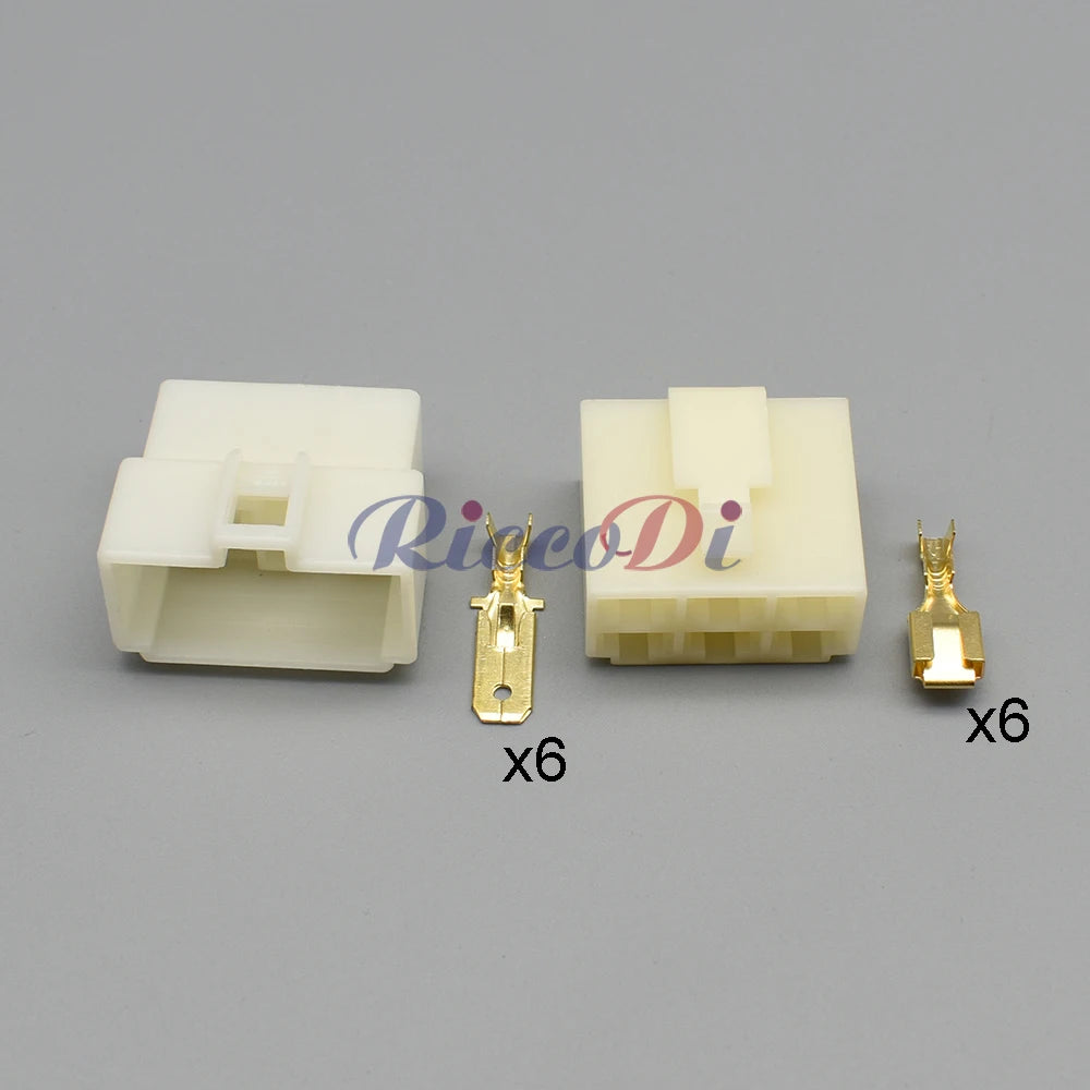 DJ7061-6.3-11 female male 6 pin connector plug with terminals