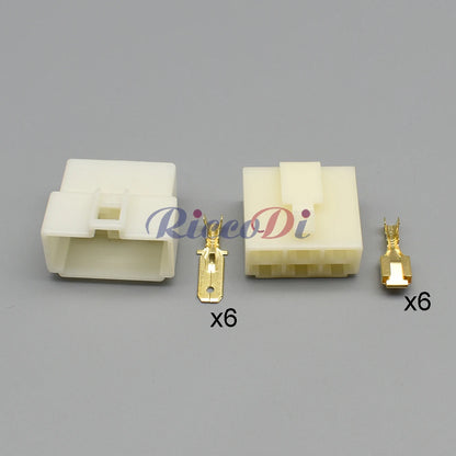 DJ7061-6.3-11 female male 6 pin connector plug with terminals