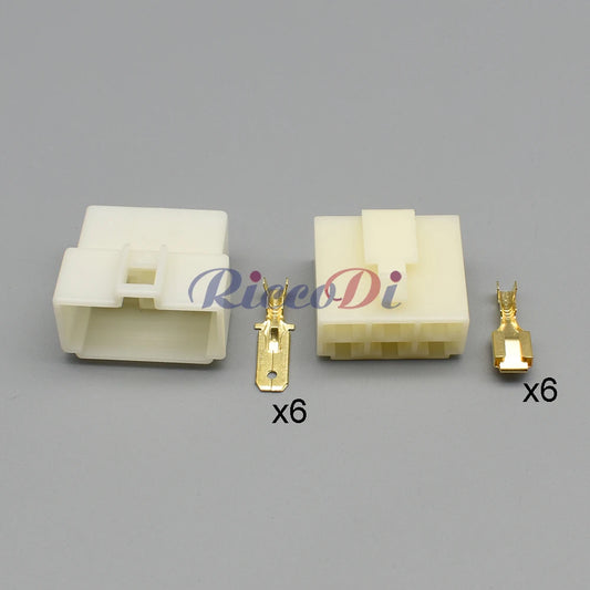 DJ7061-6.3-11 female male 6 pin connector plug with terminals