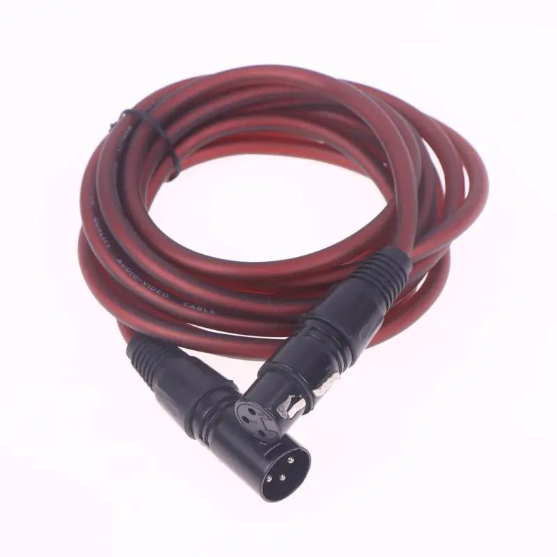 Detailed view of 3-pin DMX cable signal connection for stage and DJ lighting